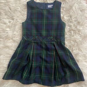 Lands' End Plaid Kids Dress - Green and Blue